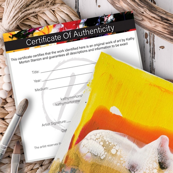 Framed Abstract Painting, by Kathy Morton Stanion - Quietude of Silence 8 - Picture 5 of 5